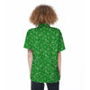 Green Paisley Bandana Print Women's Short Sleeve Shirts-grizzshop