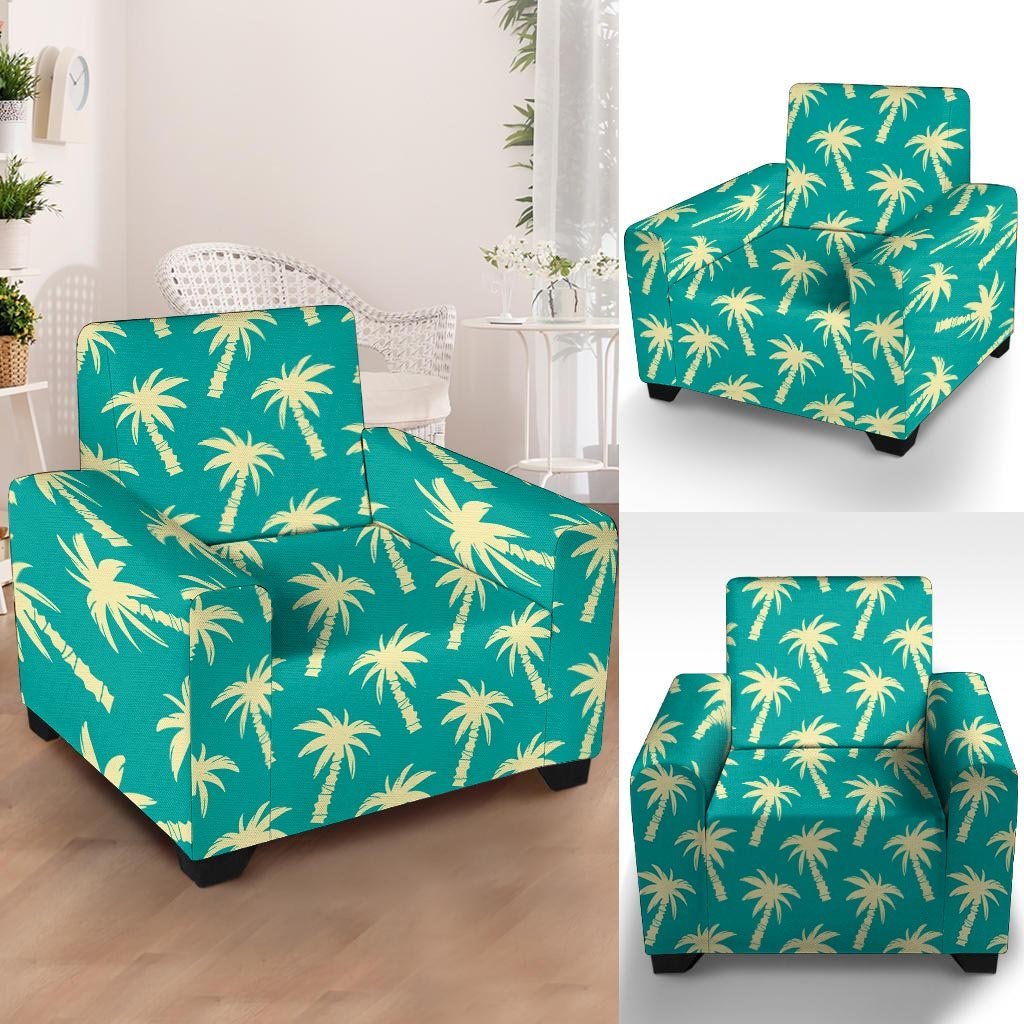 Green Palm Tree Hawaiin Print Armchair Cover-grizzshop