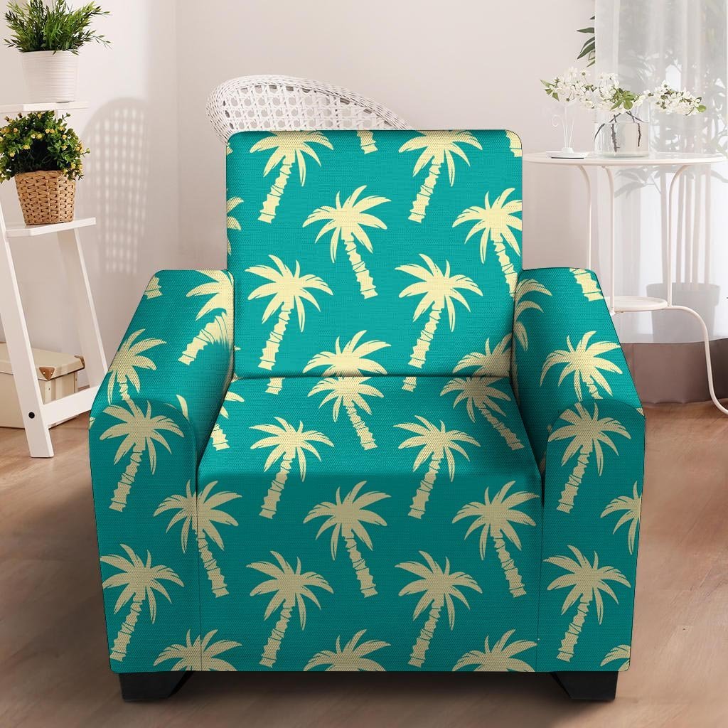 Green Palm Tree Hawaiin Print Armchair Cover-grizzshop