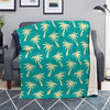 Green Palm Tree Hawaiin Print Blanket-grizzshop