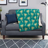 Green Palm Tree Hawaiin Print Blanket-grizzshop