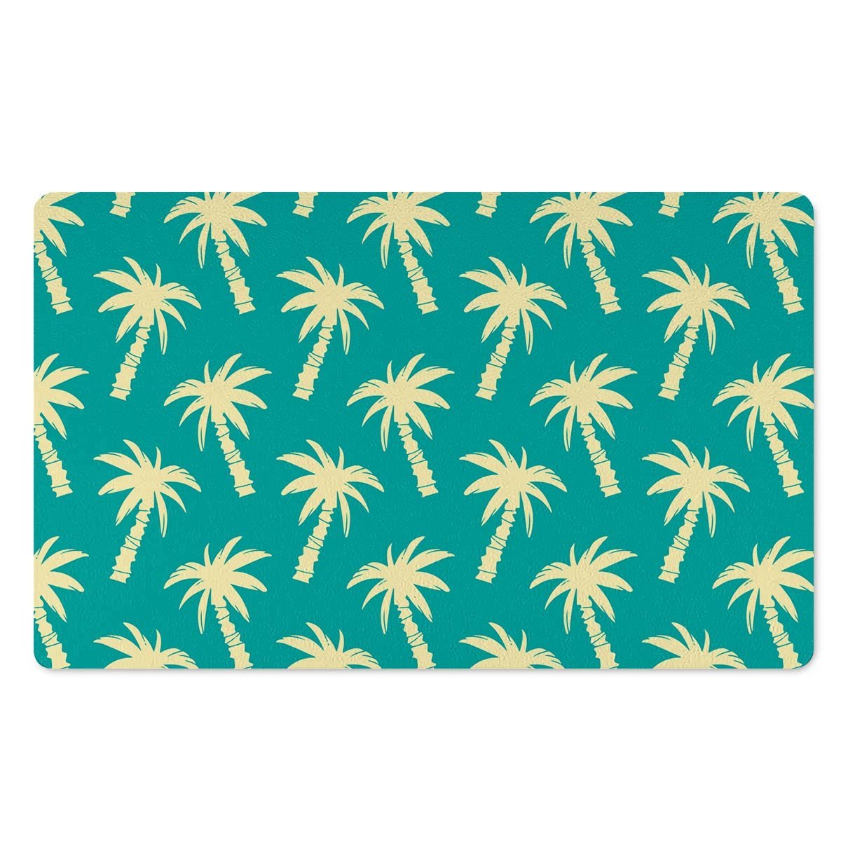 Green Palm Tree Hawaiin Print Door Mat-grizzshop