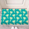 Green Palm Tree Hawaiin Print Door Mat-grizzshop