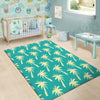 Green Palm Tree Hawaiin Print Floor Mat-grizzshop