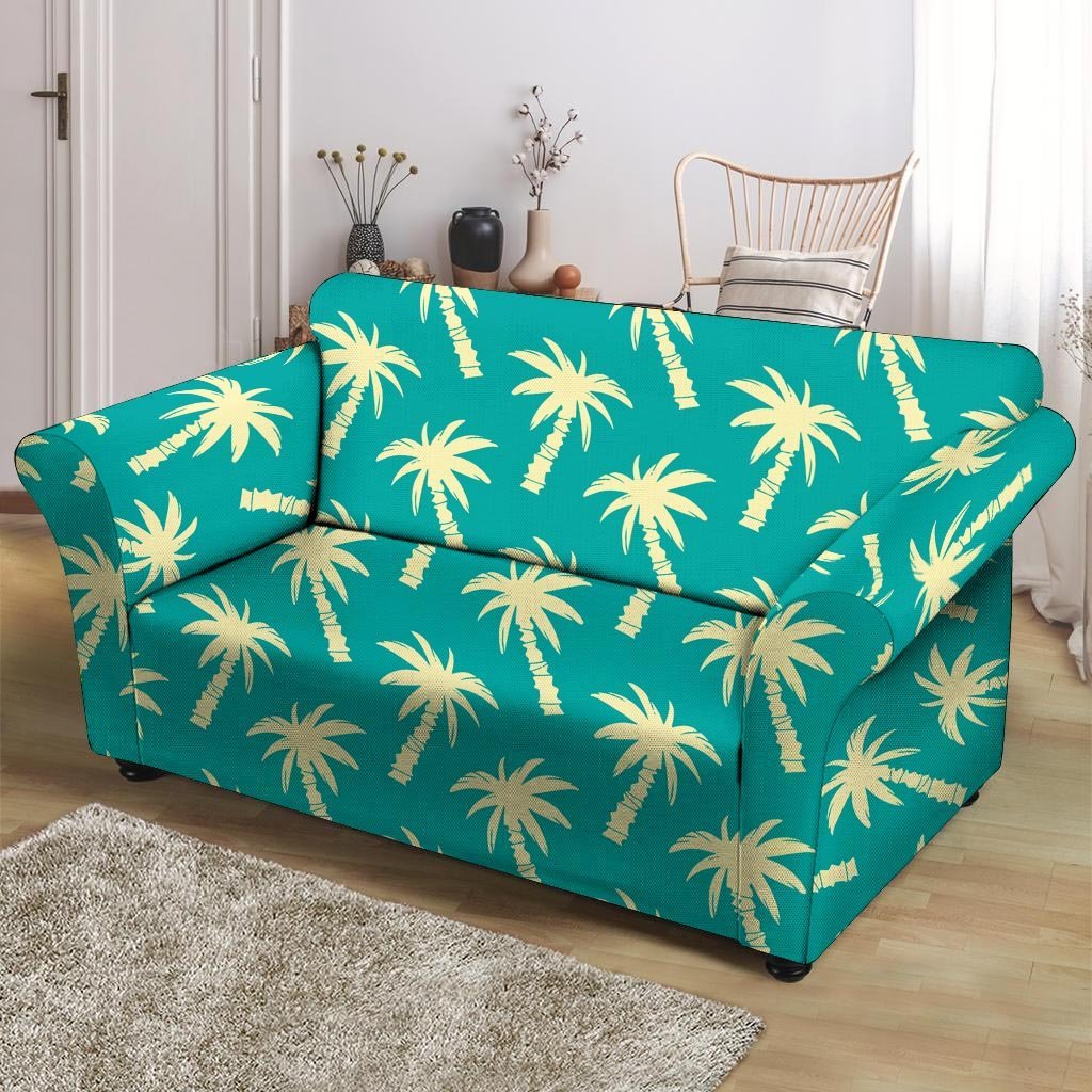 Green Palm Tree Hawaiin Print Loveseat Cover-grizzshop