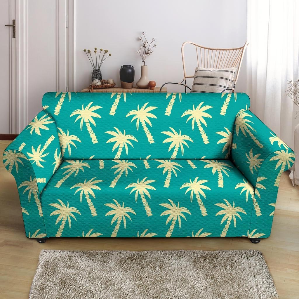 Green Palm Tree Hawaiin Print Loveseat Cover-grizzshop