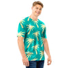 Green Palm Tree Hawaiin Print Men T Shirt-grizzshop