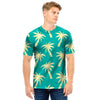 Green Palm Tree Hawaiin Print Men T Shirt-grizzshop