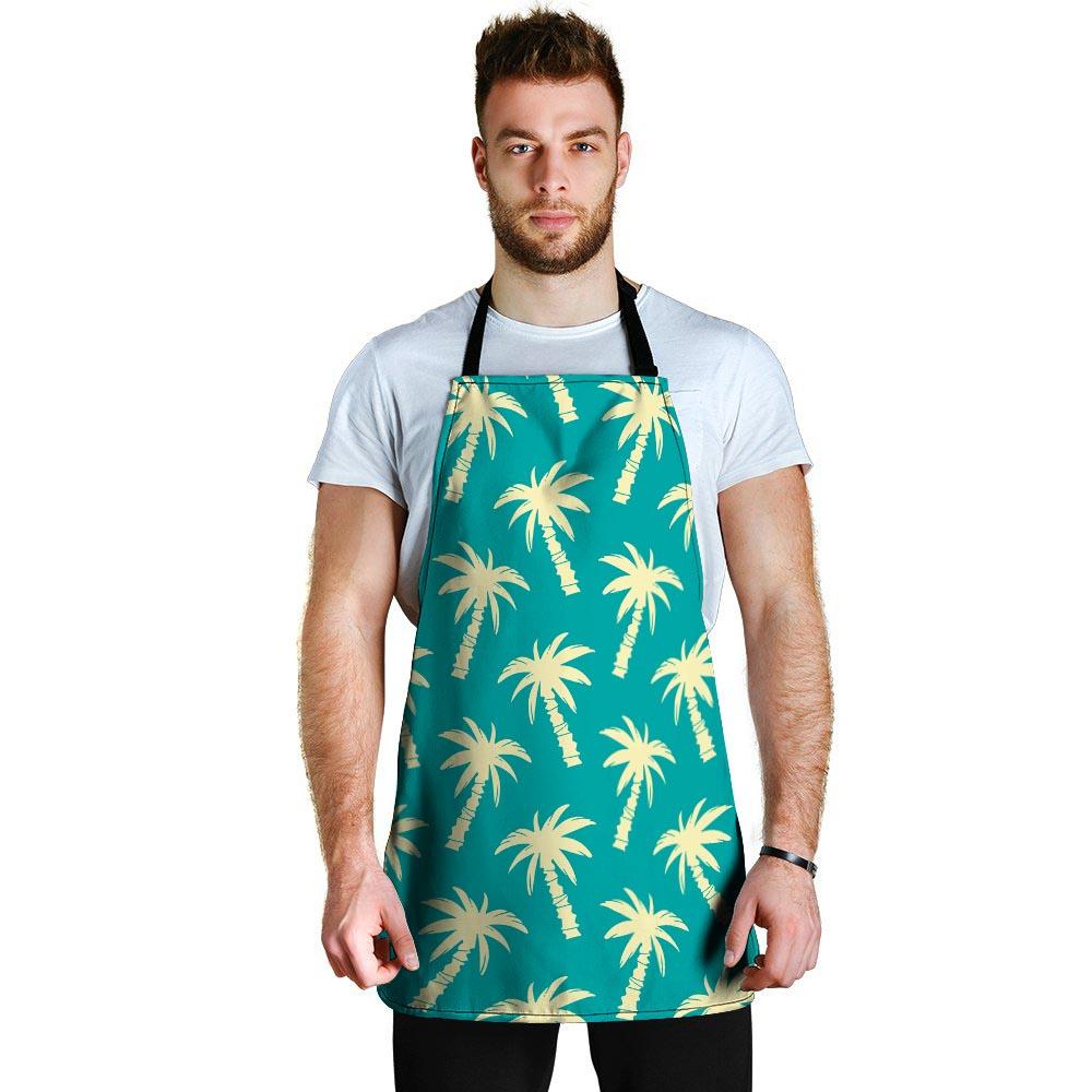 Green Palm Tree Hawaiin Print Men's Apron-grizzshop