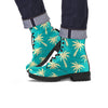 Green Palm Tree Hawaiin Print Men's Boots-grizzshop