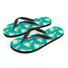 Green Palm Tree Hawaiin Print Men's Flip Flops-grizzshop