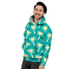 Green Palm Tree Hawaiin Print Men's Hoodie-grizzshop