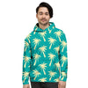 Green Palm Tree Hawaiin Print Men's Hoodie-grizzshop