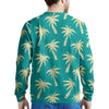 Green Palm Tree Hawaiin Print Men's Sweatshirt-grizzshop