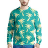 Green Palm Tree Hawaiin Print Men's Sweatshirt-grizzshop