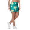 Green Palm Tree Hawaiin Print Mini Skirt-grizzshop