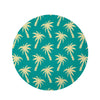 Green Palm Tree Hawaiin Print Round Rug-grizzshop