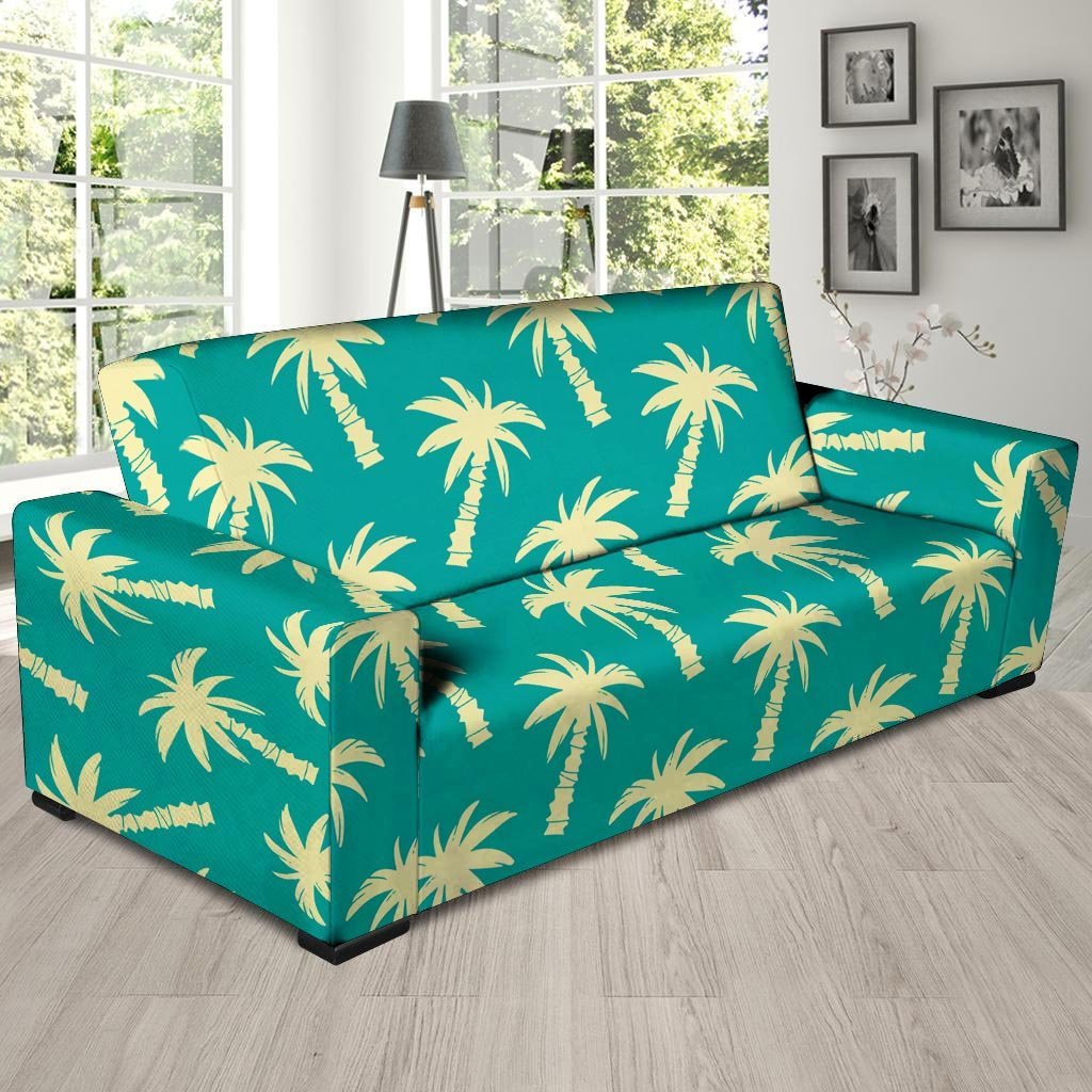 Green Palm Tree Hawaiin Print Sofa Cover-grizzshop