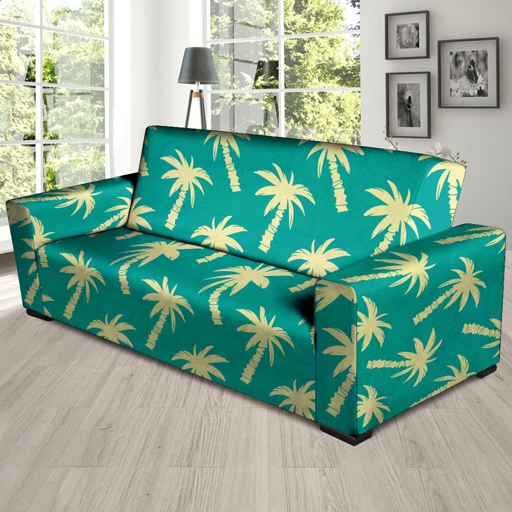 Green Palm Tree Hawaiin Print Sofa Cover-grizzshop