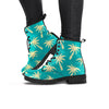 Green Palm Tree Hawaiin Print Women's Boots-grizzshop