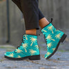 Green Palm Tree Hawaiin Print Women's Boots-grizzshop