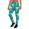 Green Palm Tree Hawaiin Print Women's Joggers-grizzshop