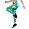 Green Palm Tree Hawaiin Print Women's Leggings-grizzshop