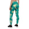 Green Palm Tree Hawaiin Print Women's Leggings-grizzshop