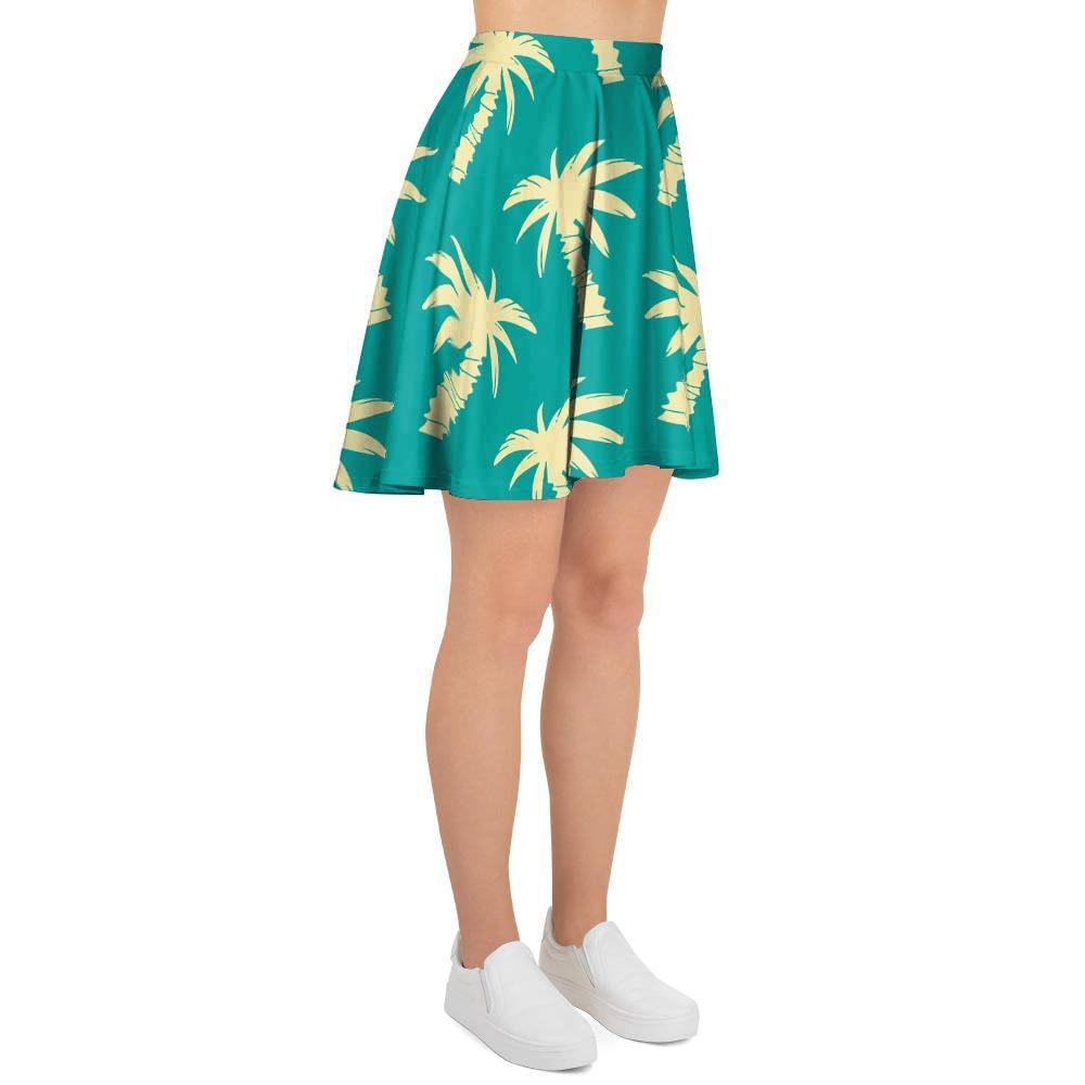 Green Palm Tree Hawaiin Print Women's Skirt-grizzshop