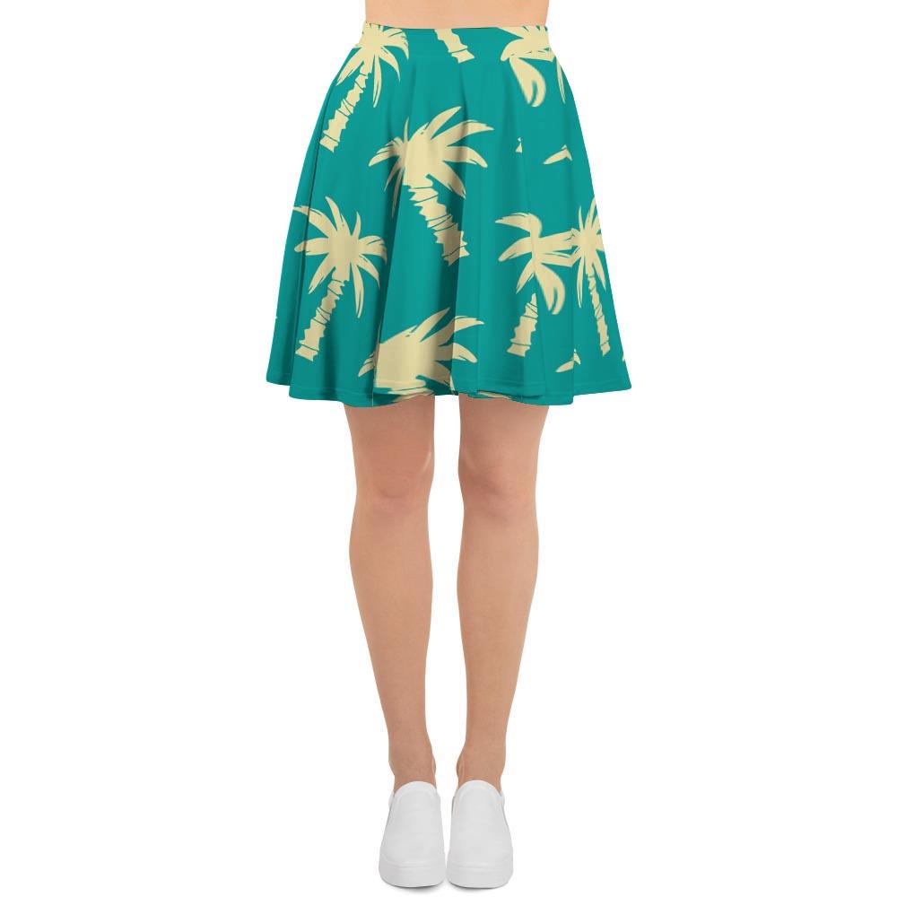 Green Palm Tree Hawaiin Print Women's Skirt-grizzshop