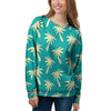 Green Palm Tree Hawaiin Print Women's Sweatshirt-grizzshop