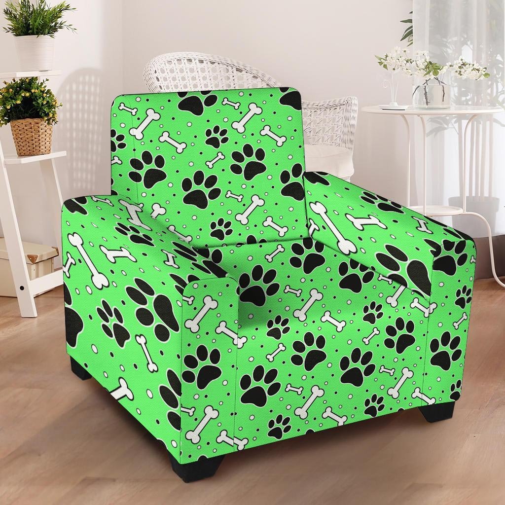 Green Paw Armchair Cover-grizzshop