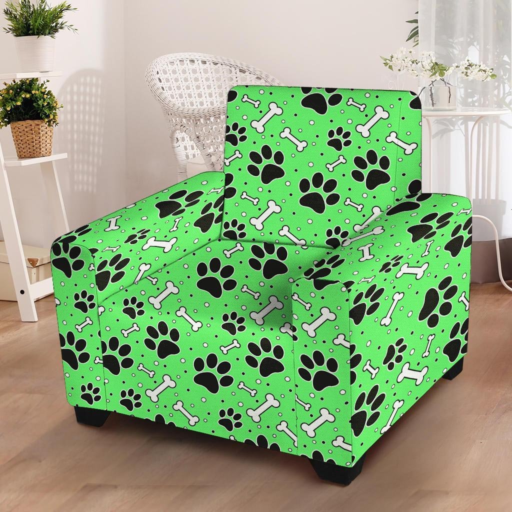 Green Paw Armchair Cover-grizzshop