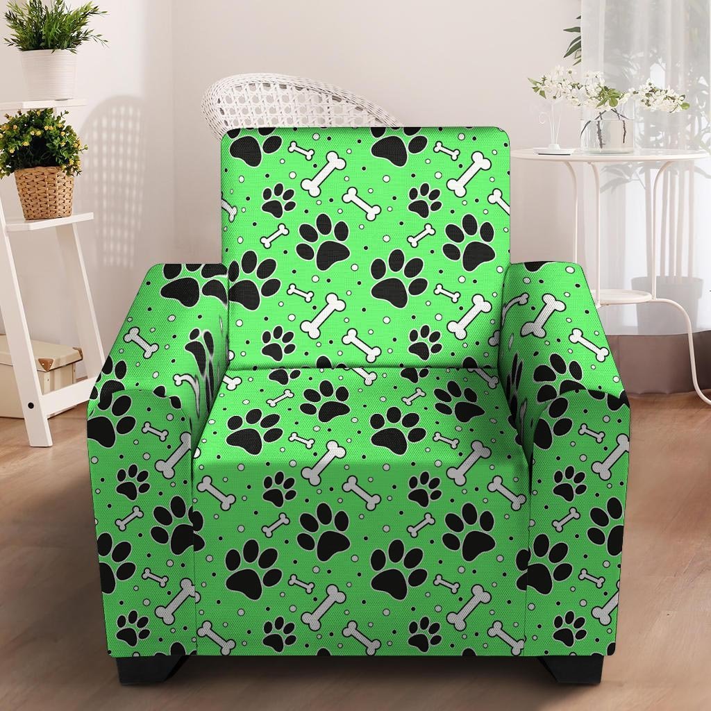 Green Paw Armchair Cover-grizzshop