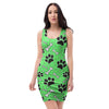 Green Paw Bodycon Dress-grizzshop