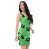 Green Paw Bodycon Dress-grizzshop