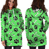 Green Paw Hoodie Dress-grizzshop