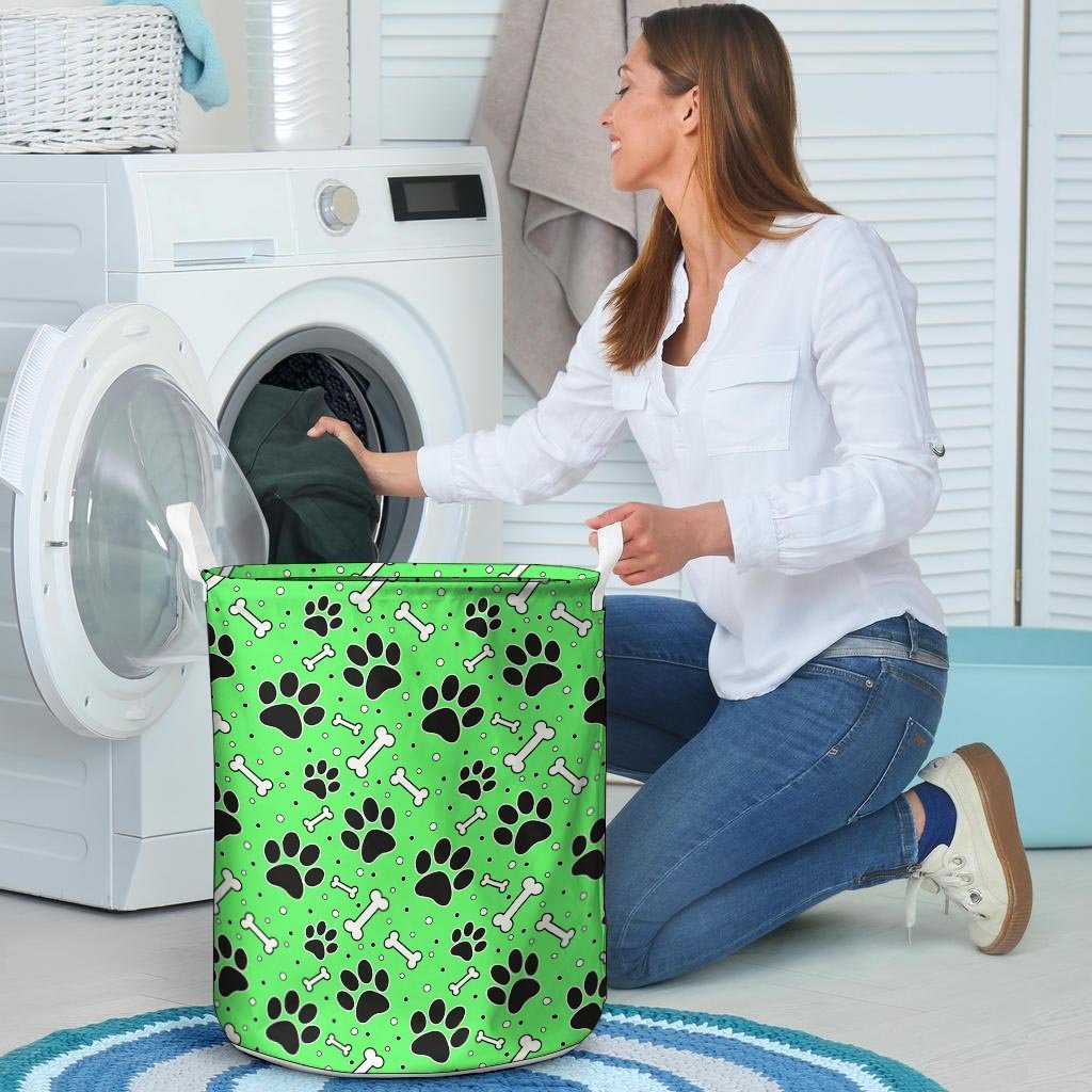 Green Paw Laundry Basket-grizzshop