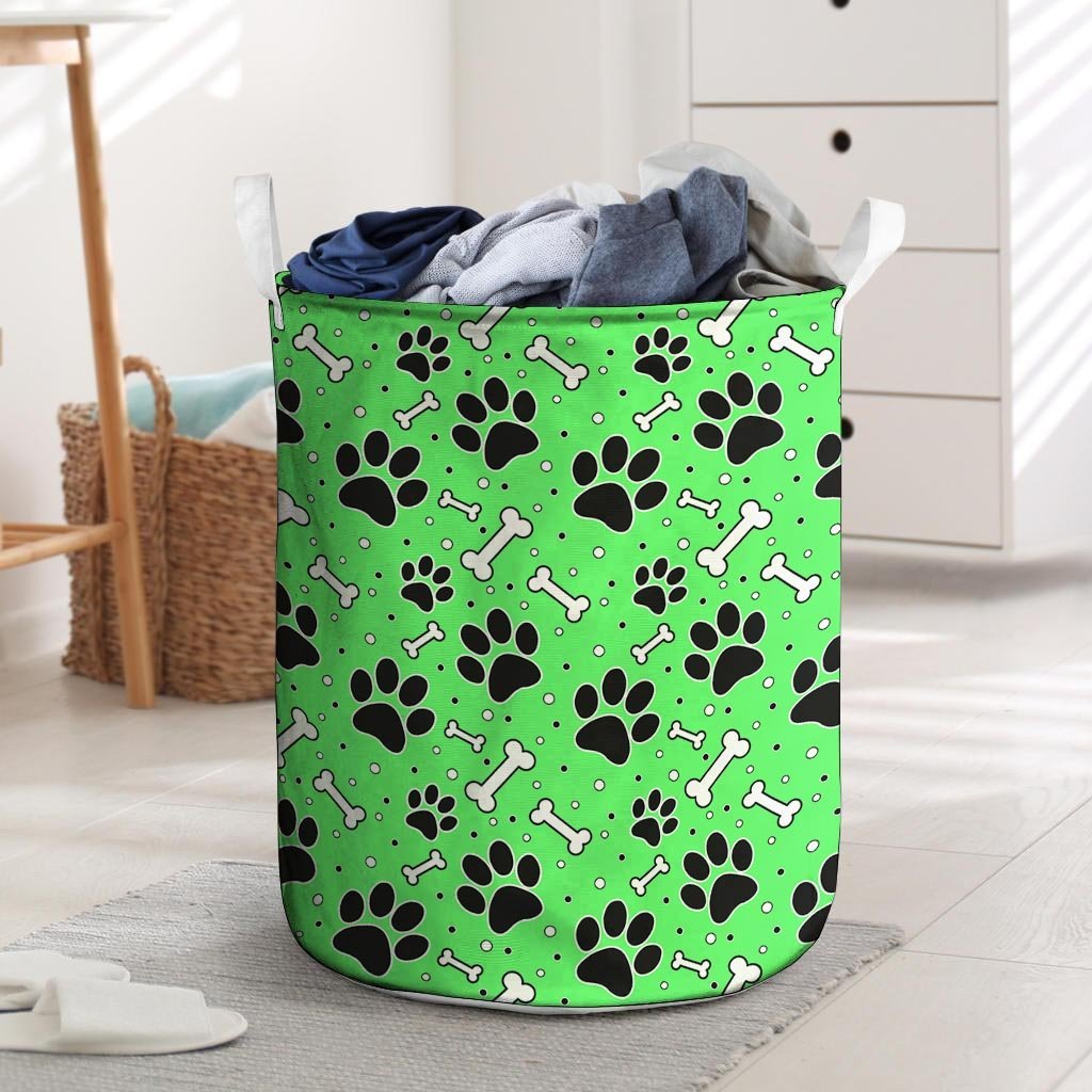 Green Paw Laundry Basket-grizzshop