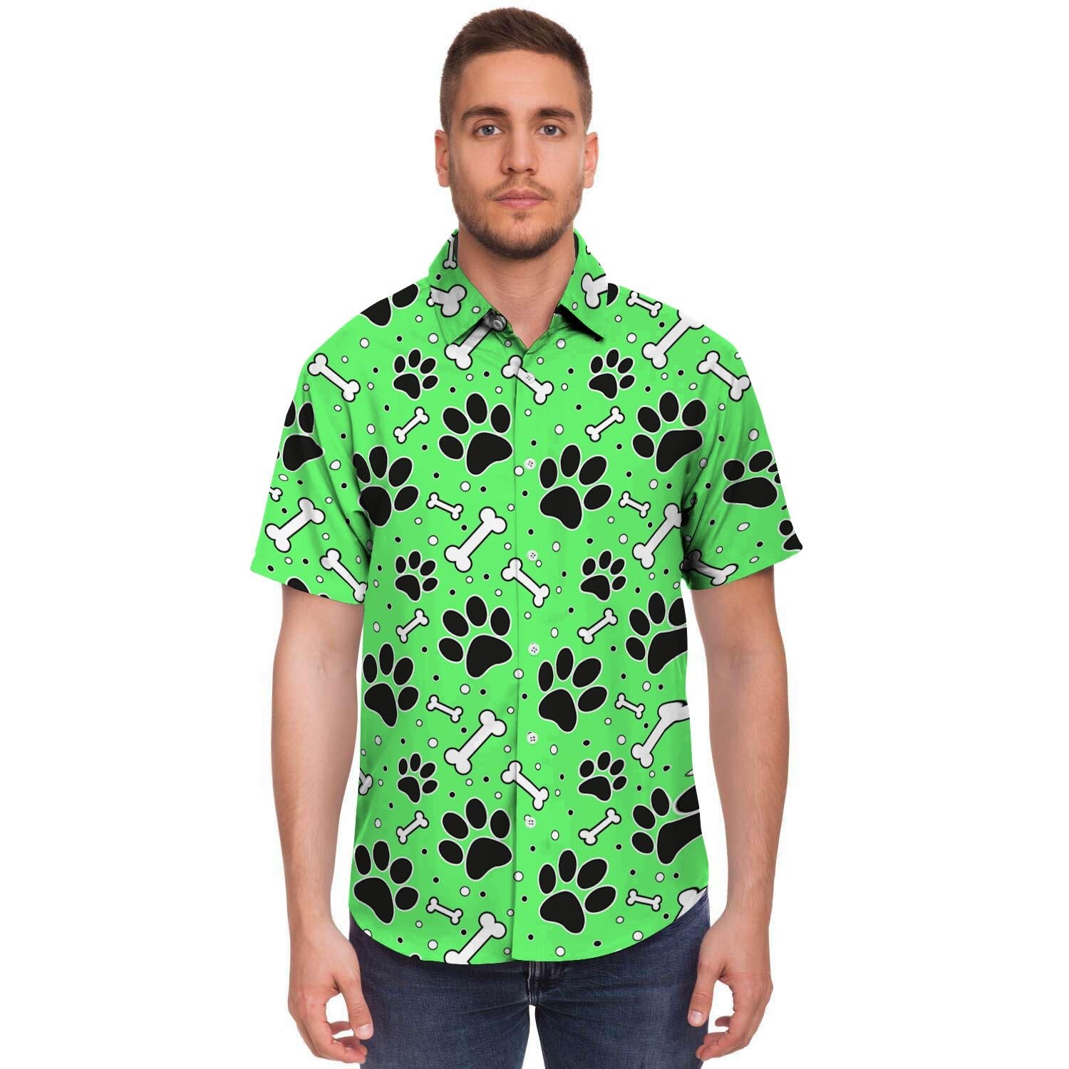 Green Paw Men's Short Sleeve Shirt-grizzshop