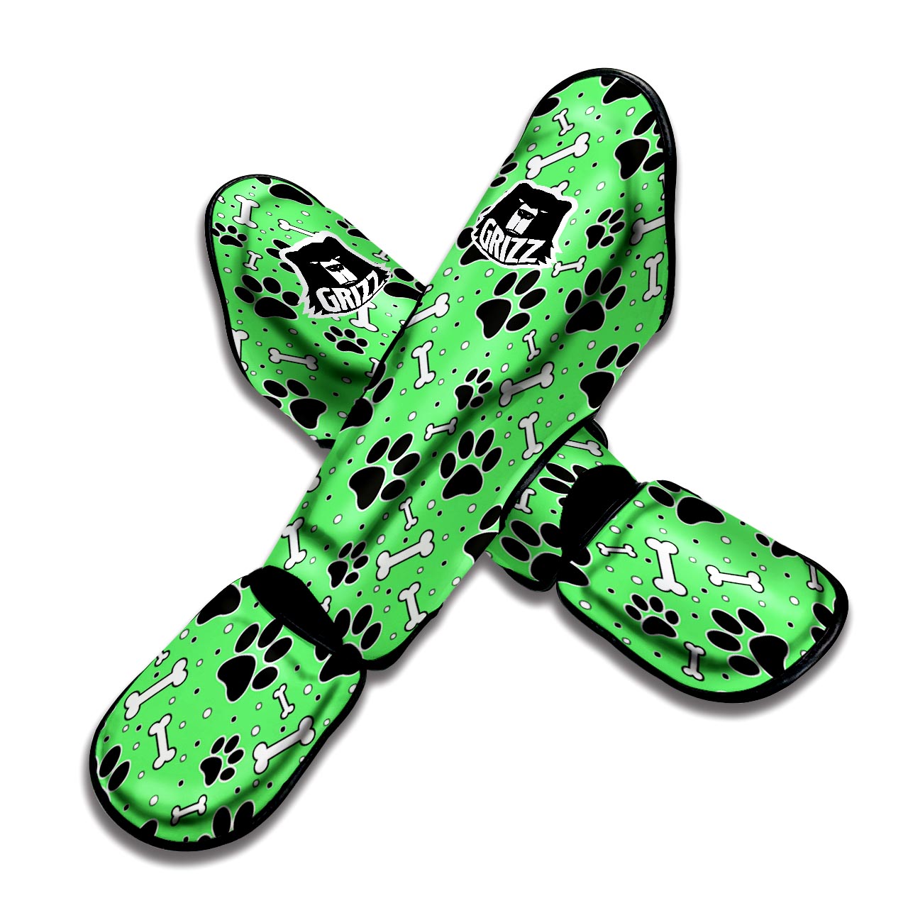 Green Paw Muay Thai Shin Guard-grizzshop