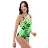 Green Paw One Piece Swimsuite-grizzshop