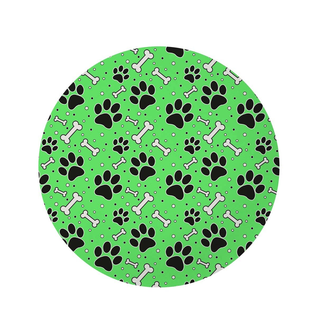 Green Paw Round Rug-grizzshop