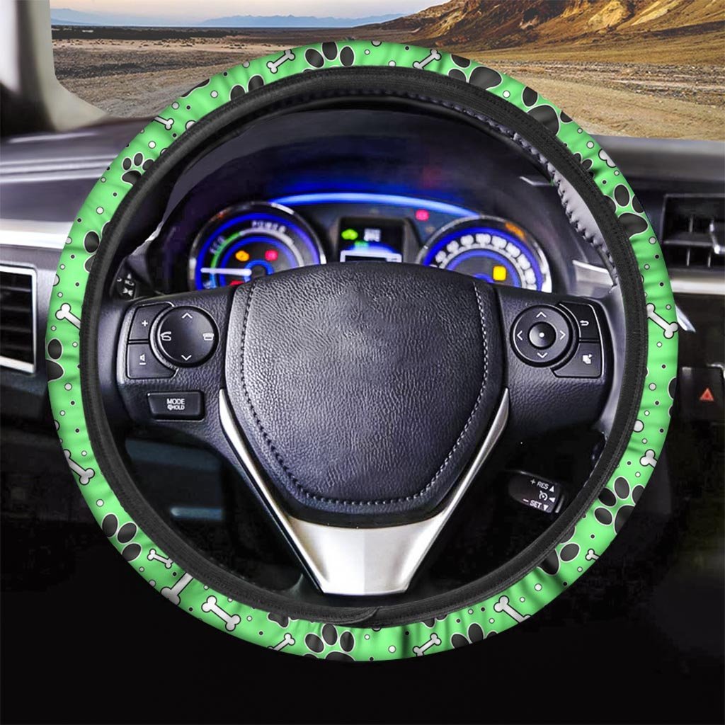 Green Paw Steering Wheel Cover-grizzshop