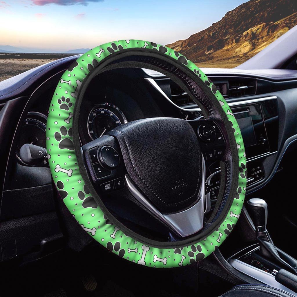 Green Paw Steering Wheel Cover-grizzshop