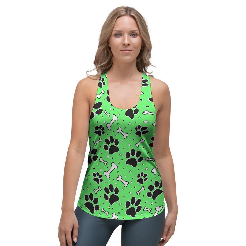 Green Paw Women's Racerback Tank Top-grizzshop