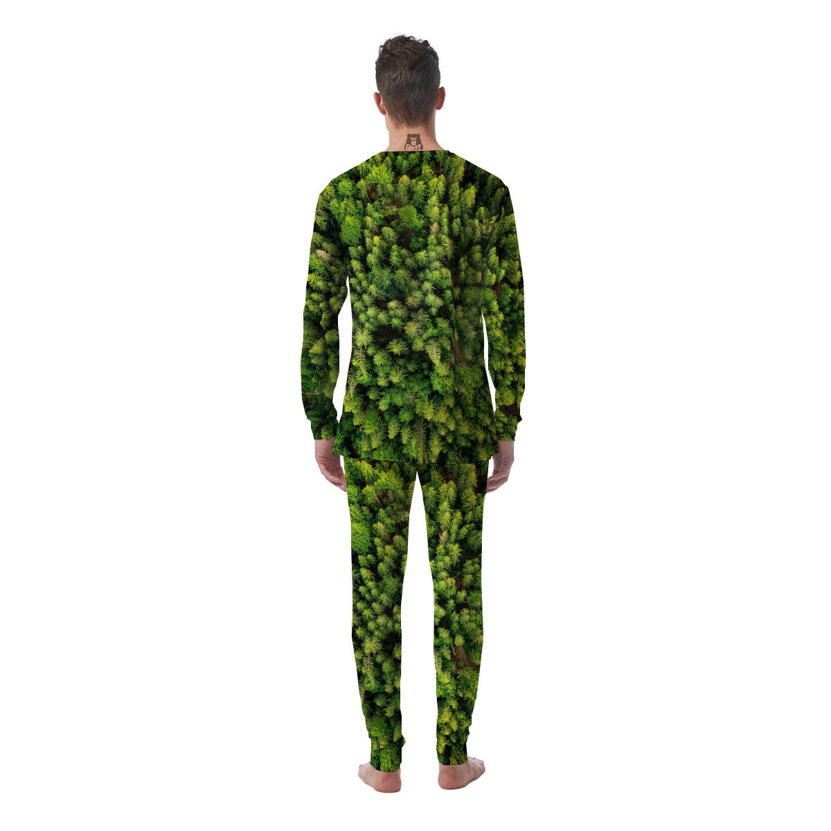 Green Pine Summer Forest Print Men's Pajamas-grizzshop