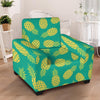 Green Pineapple Print Armchair Cover-grizzshop