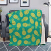 Green Pineapple Print Blanket-grizzshop