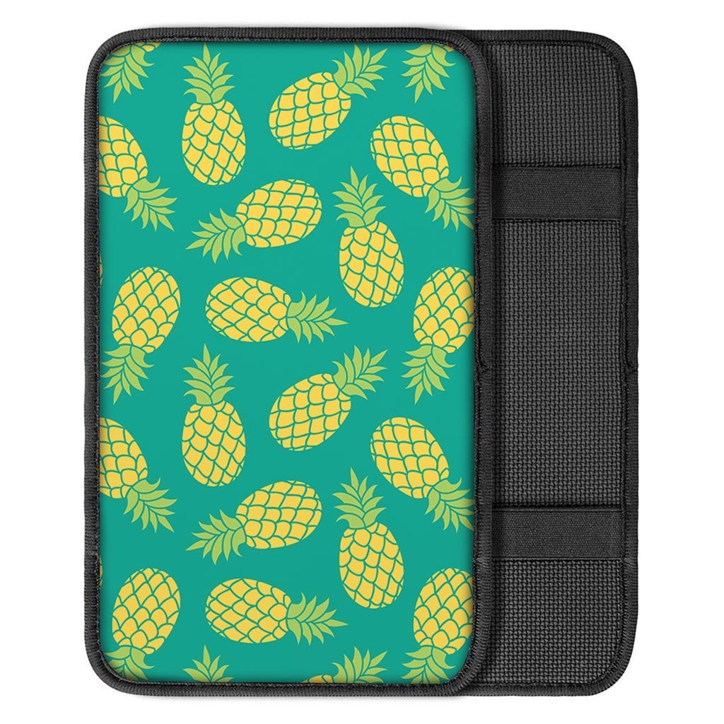 Green Pineapple Print Car Console Cover-grizzshop